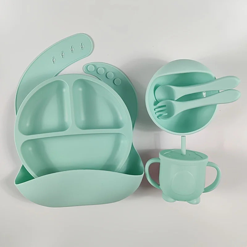 Ensemble vaiselle pour bébé en silicone:SiliSavor™