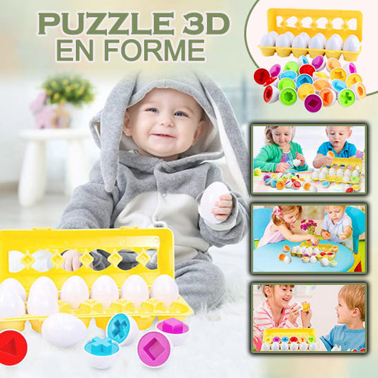 Jouet d'œufs Puzzle 3D Montessori pour enfants: 3DEggPlay™